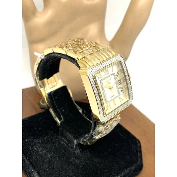 GV2 by Gevril Women\'s Watch 12303B Swiss Quartz Silver Dial Gold Steel 27.5mm